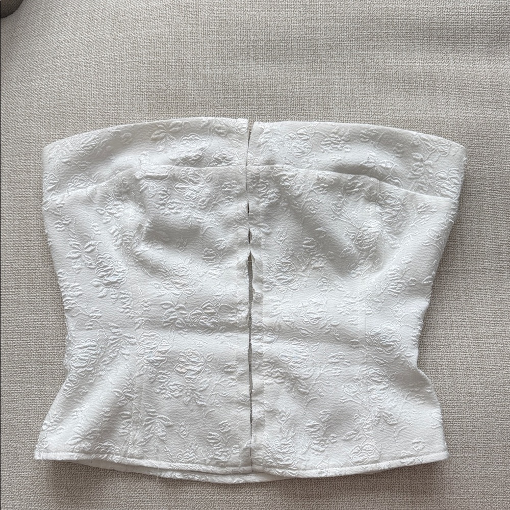 Princess Polly White Strapless Crop Top
